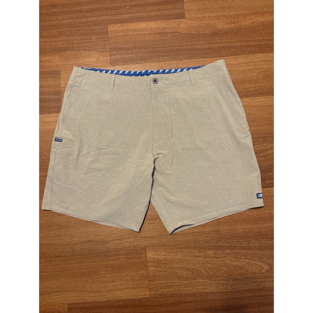 Aftco Shorts Mens 40 Aftec Chino Performance Fishing Cargo Outdoor Grey 10" Read